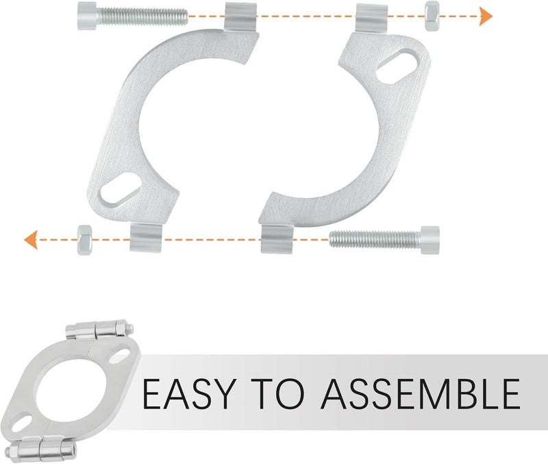 Stacool 2 Inch Split Flange Repair Kit with 2 Bolts,Carbon Steel Flat Oval Exhaust Flange Kit for Exhaust Flange Repair,Universal Exhaust Flange Connection Kit Car Accessories (2 Inch) - Image 3